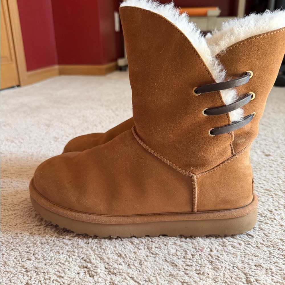 UGG Chestnut Shearling-Lined Winter Boots